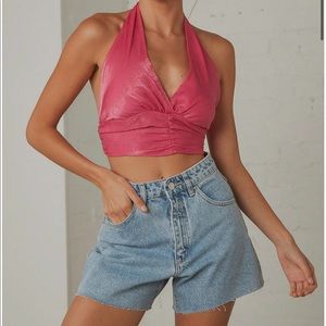 Peppermayo Betty halter top in pink size 2.